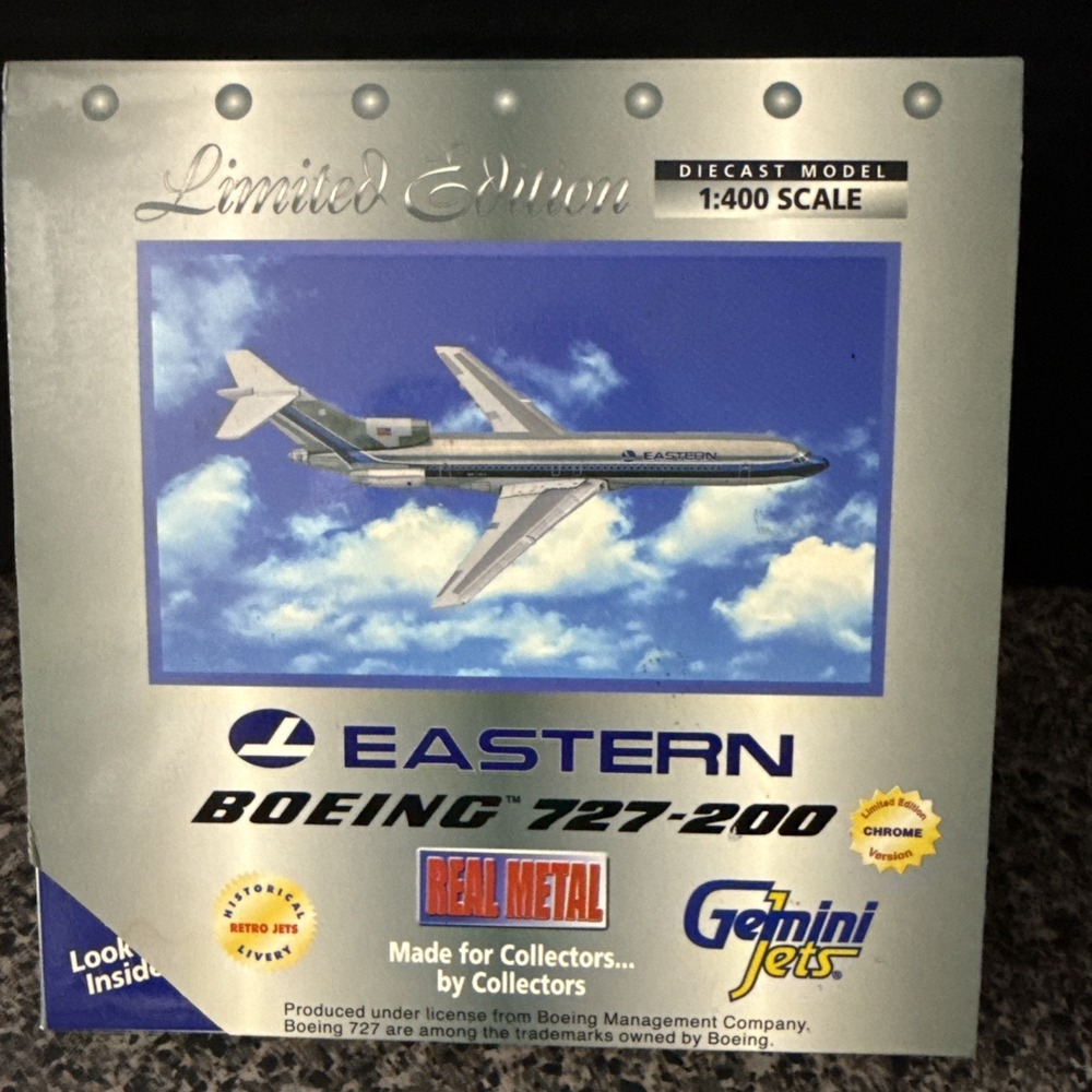 GeminiJets Eastern Boeing 727-200 Chrome Version 1:400 Diecast Model N8866E